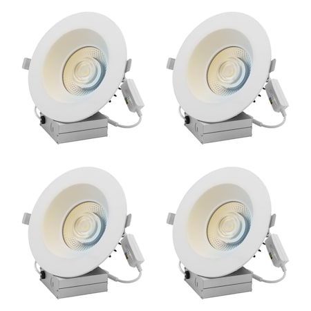 Sunlite 6-in LED 24W 1735 Lumen Canless Color Selectable Energy Star Dimmable Round Regressed DownLght, 4PK 41902-NS